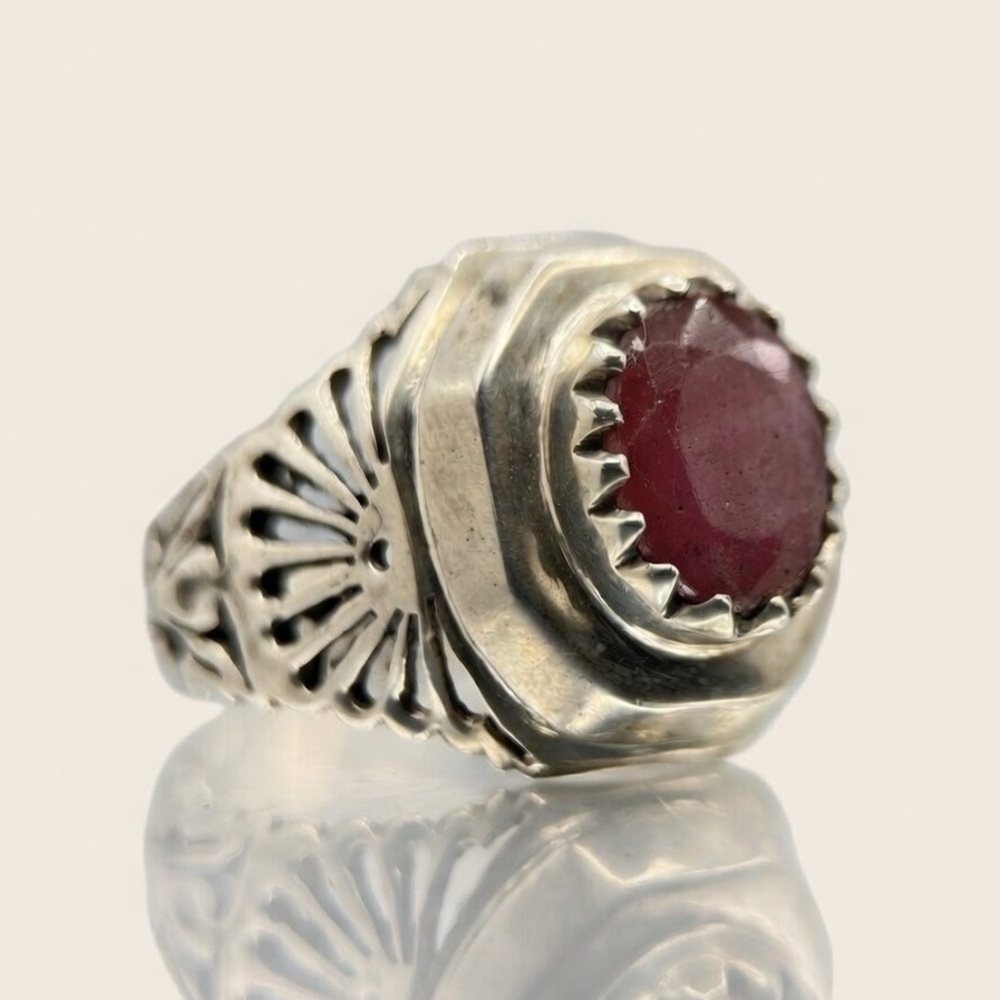 Natural Red Ruby 925 Sterling Silver Ring